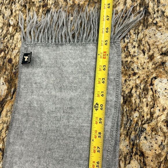 Lanart Collection Baby Alpaca Fringe Trim Gray Scarf - Picture 6 of 6